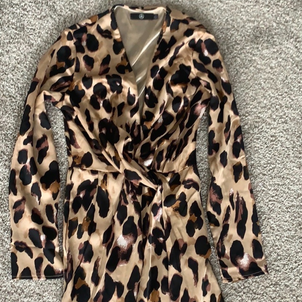 Satin Leopard Dress